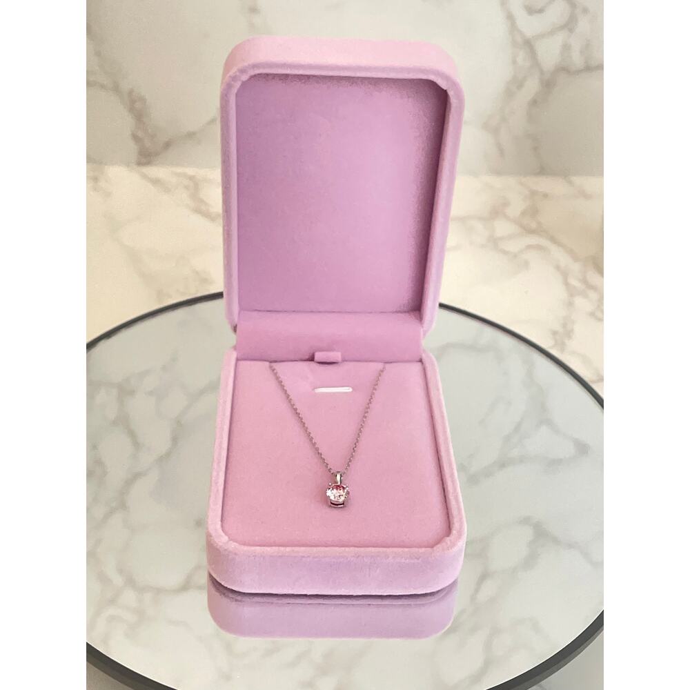 Moissanite 1.0 Carat, Round Cut, Sakura Pink, S925 Sterling Silver NWT